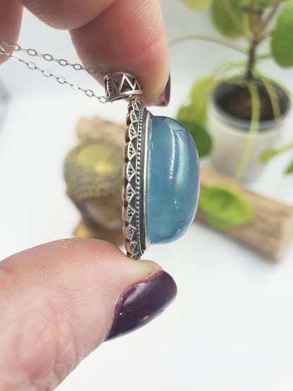 Aquamarine Pendant (Sterling Silver)