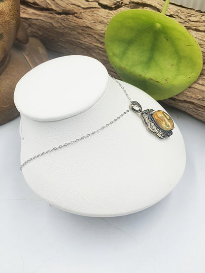 Citrine Pendant (Sterling Silver)