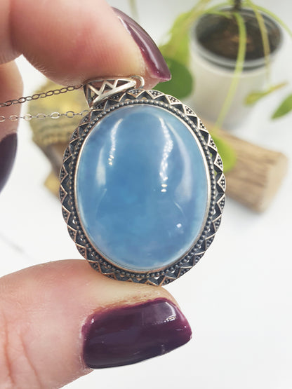 Aquamarine Pendant (Sterling Silver)