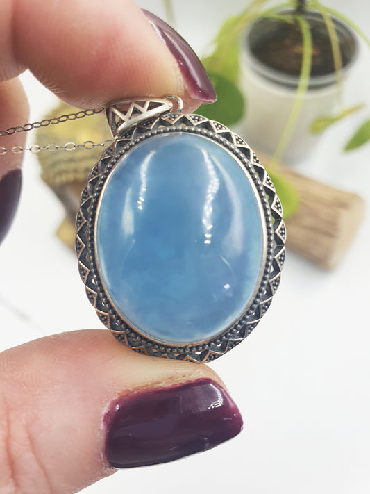 Aquamarine Pendant (Sterling Silver)