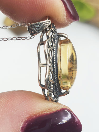 Citrine Pendant (Sterling Silver)