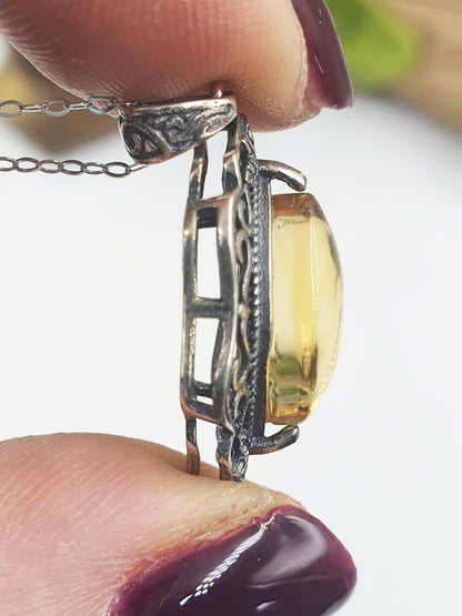 Citrine Pendant (Sterling Silver)